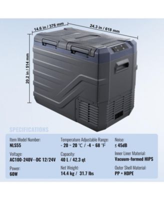 40 Liter Portable Car Refrigerator Dual Zone 12V for Outdoor and RV