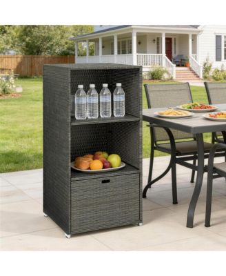 PE Rat Pool Towel Rack with 2 Storage Shelves Basket Mixed