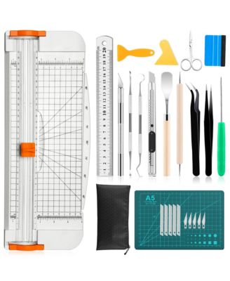 27pcs Craft Weeding Tools Vinyl Kit Utility Set Paper Trimmer Scrapbooking Silhouettes Cameos DIY Art Crafting Splicing Cardstock