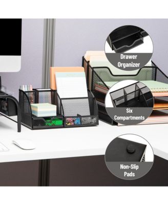 Desktop Organizer Metal Mesh Office File Storage Mail Holder