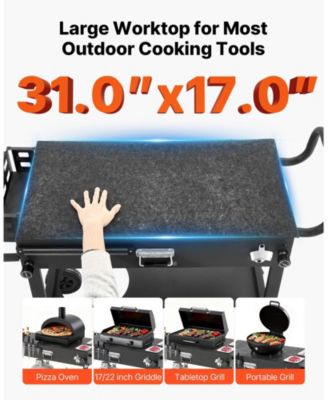 Foldable Outdoor Grill Cart 31x17 Inch Magnetic Tool Rack