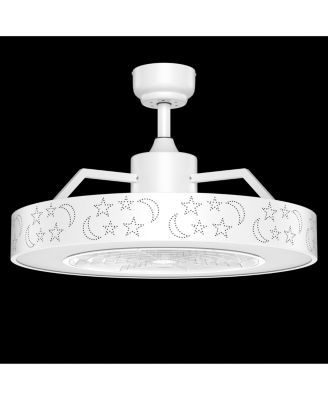 23 Inch Ceiling Fan with LED Light Remote Starry Lampshade