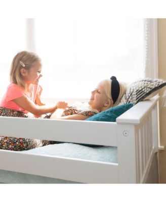 Solid Wood Twin over Twin Low Bunk Bed for Kids with Staircase