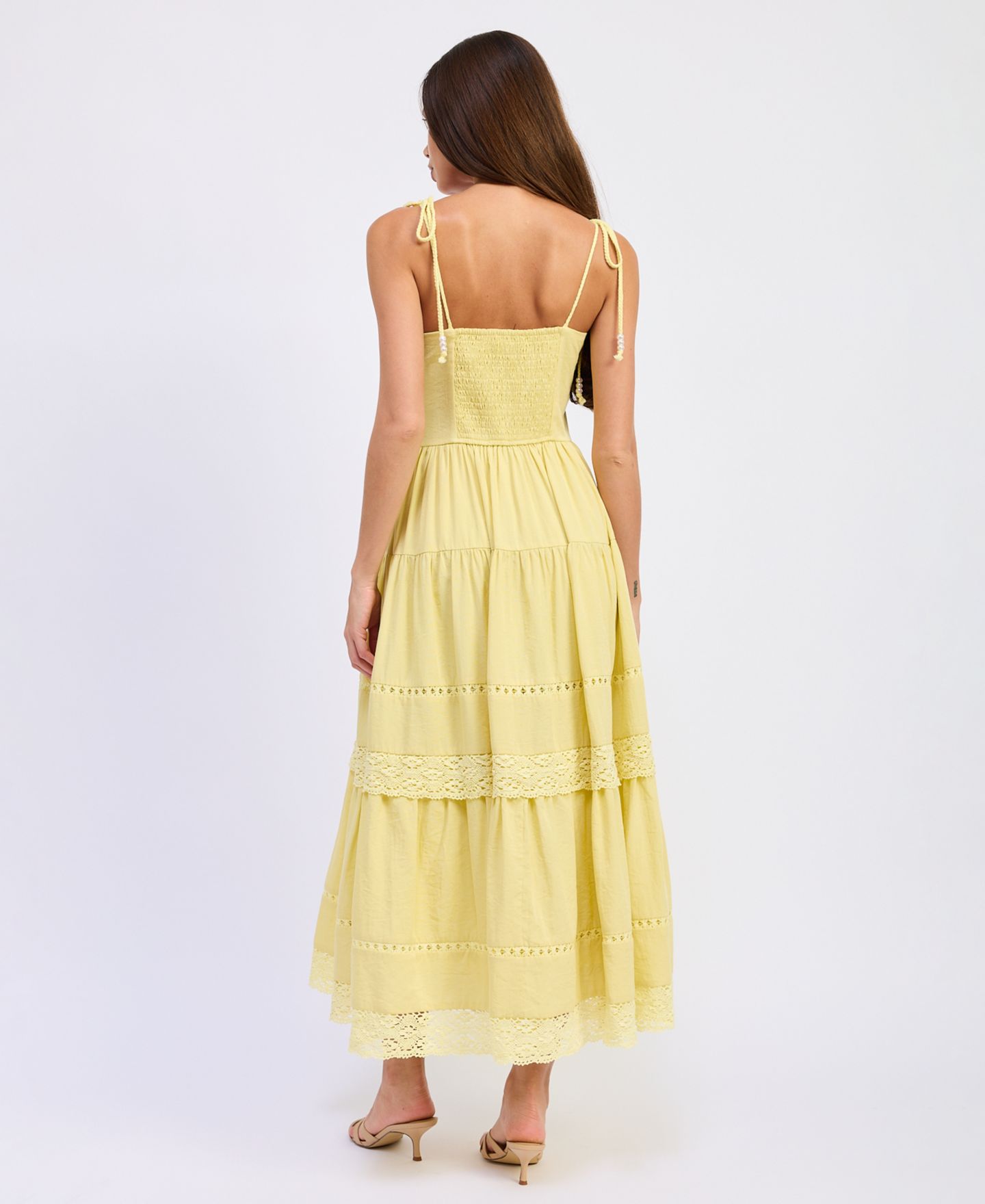 Женское платье En Saison Sleeveless Bustier Sweetheart Neck Maxi, цвет: Жёлтый синий разноцветный — фото 4