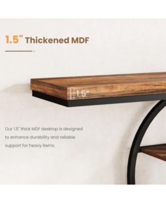 55" Entryway Table, 5-Tier Console Tables for Entryway, Industrial Narrow Sofa Tables with Storage for Living Room, Long Entry Hallway Table