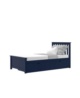 Twin Bed Frame with Storage Drawer, Solid Wood Platform Bed for Kids