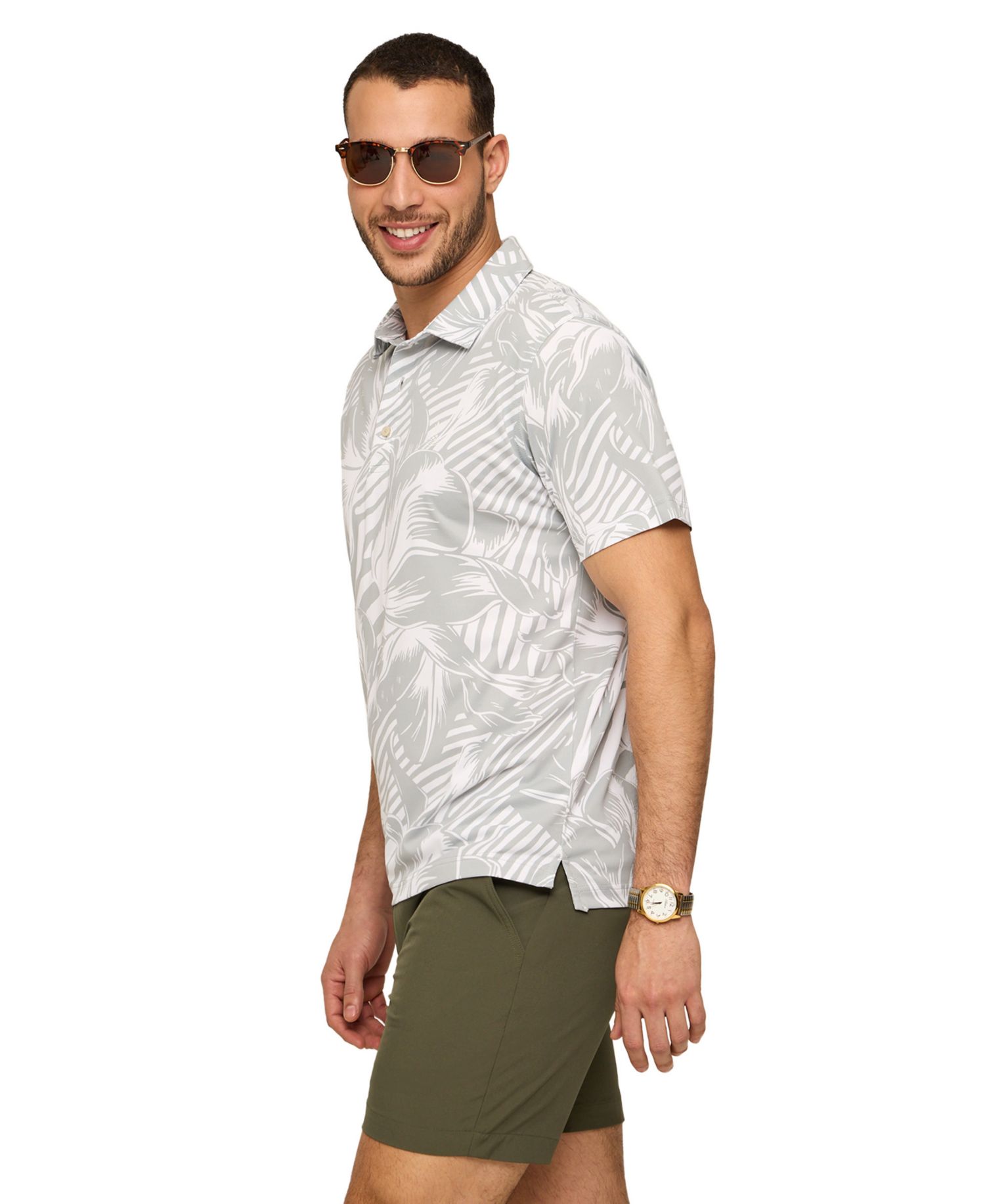 Men's Silver Leaf Short-Sleeve Polo Shirt