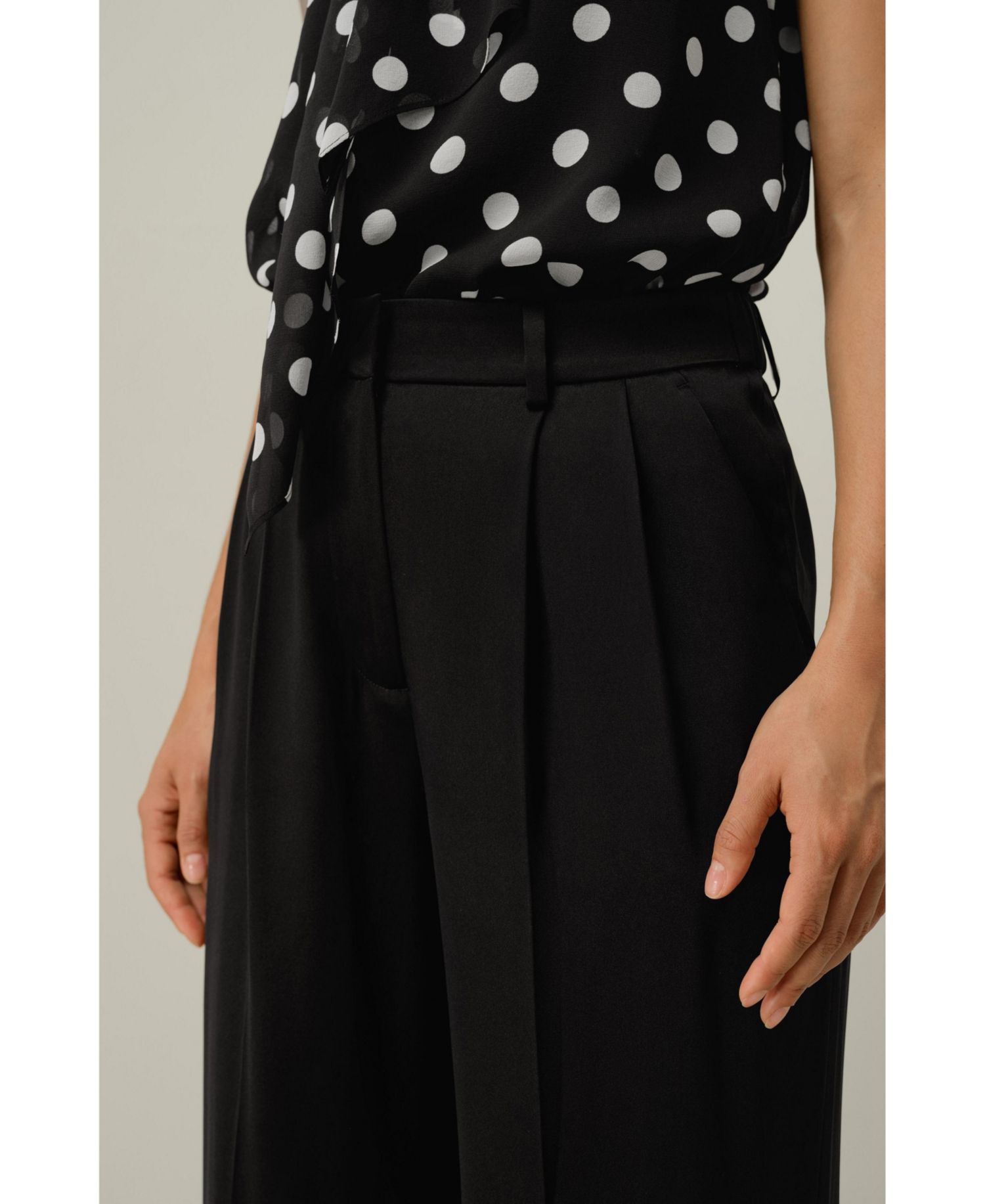 Women's Double Faced Charmeuse Silk Straight Leg Pants