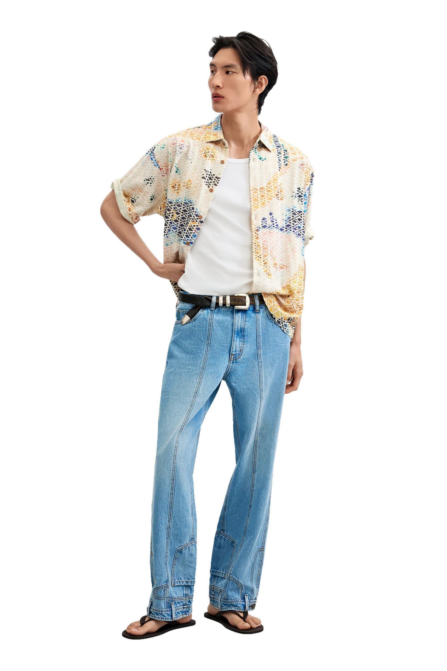 Men's Embroidered printed shirt