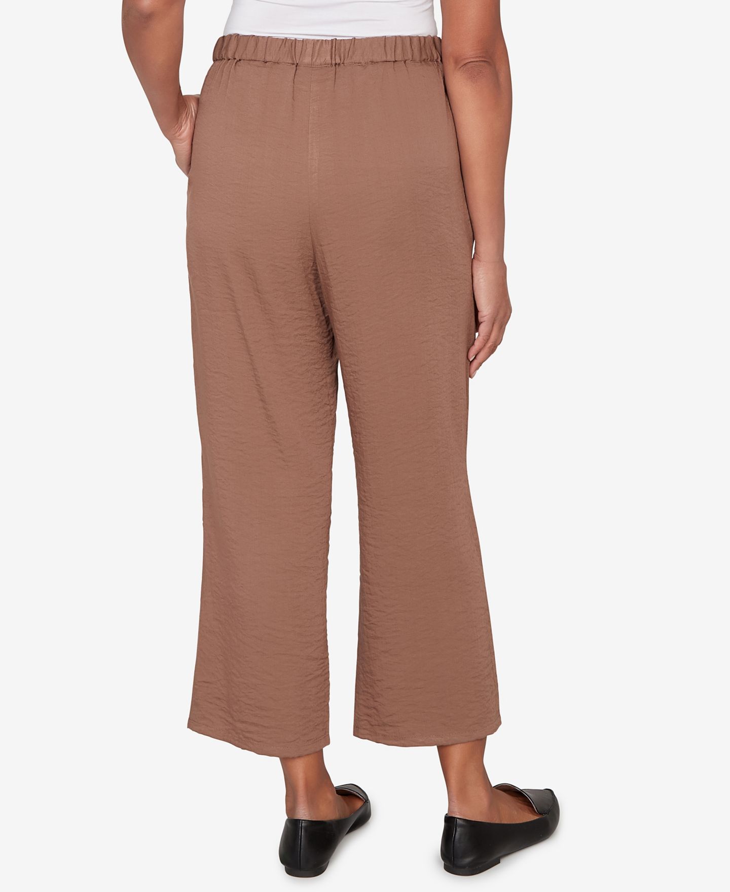 Женские брюки Alfred Dunner Petite Spice Market Wide-Leg Pull-On Ankle, цвет: Мокко — фото 5