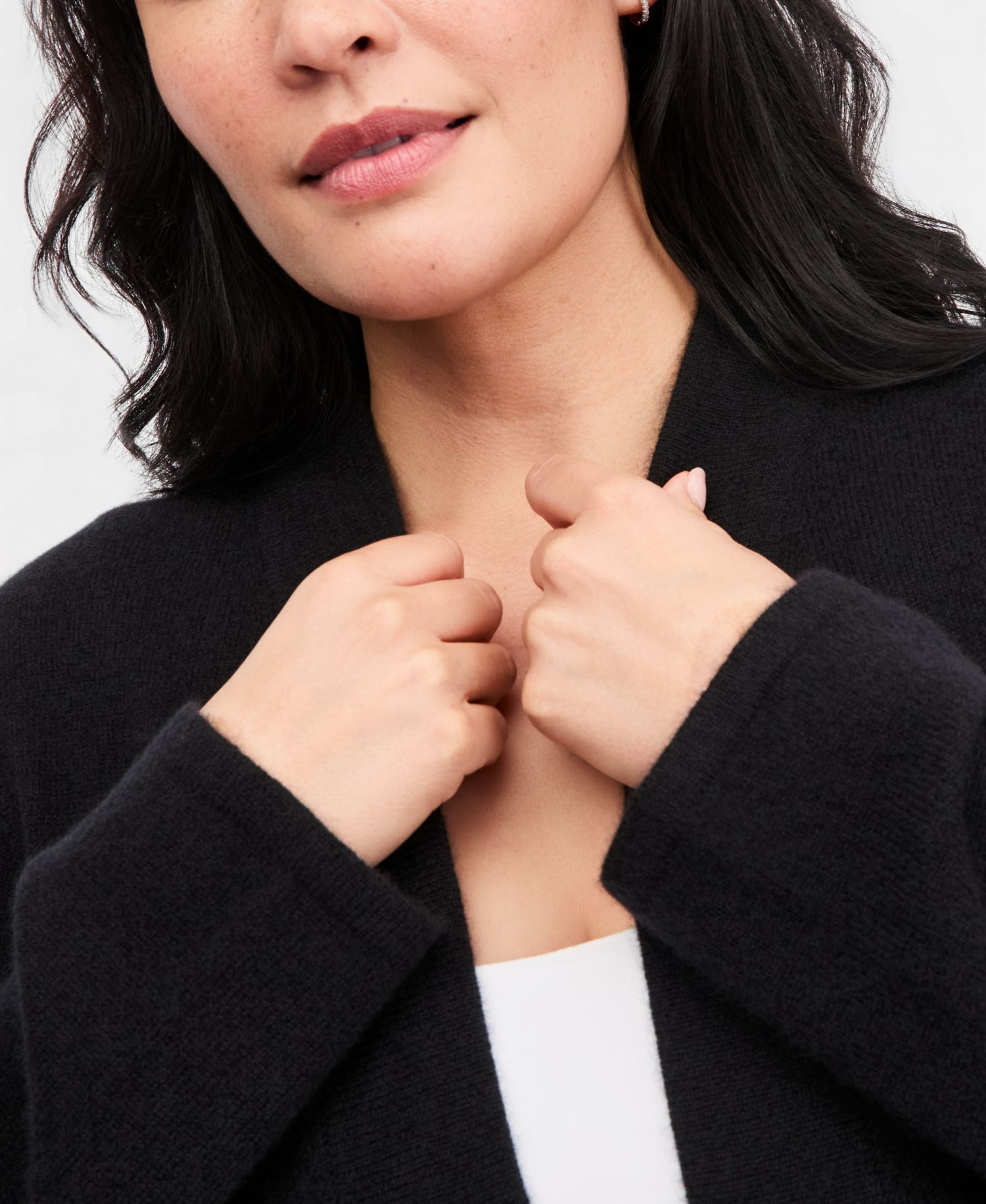 Plus Size 100% Cashmere Open Cardigan