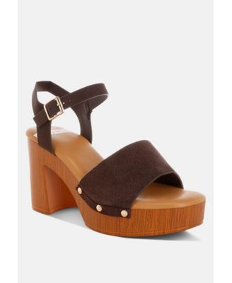 Women's Daniela Genuine Suede Leather High Block Sandals