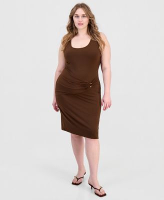 Trendy Plus Size Sash-Belt Bodycon Dress