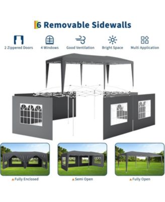 10x20 Heavy Duty Pop Up Canopy Tent with 6 Removable Sidewalls