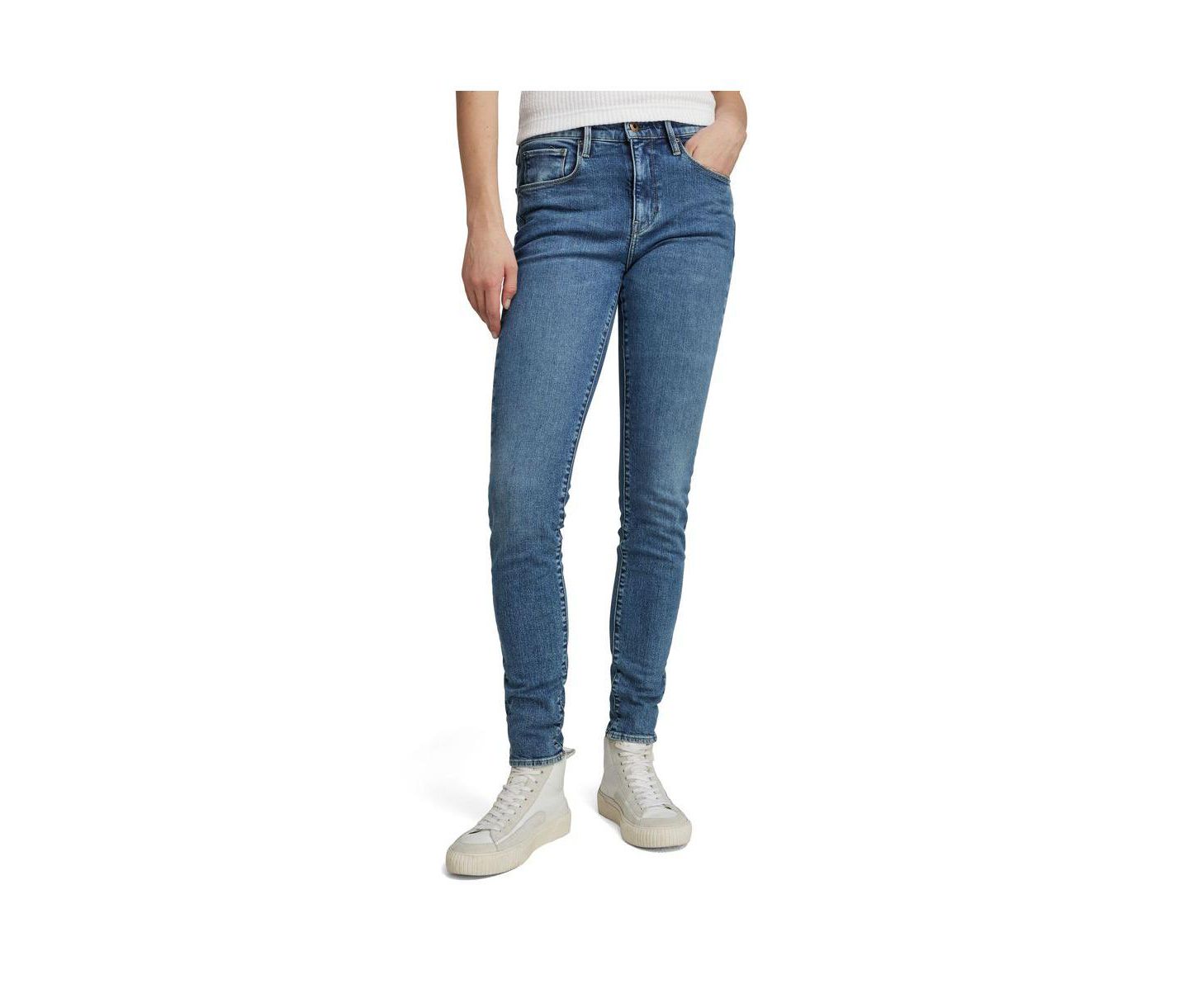 Женские джинсы G-Star 3301 Skinny, цвет: Выцветший синий — фото 1