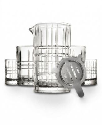 Whiskey Rye Plaid 6-Pc. Mixing Pitcher Set