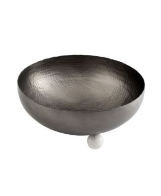 Temari Hammered Gunmetal Footed 9" Salad Bowl