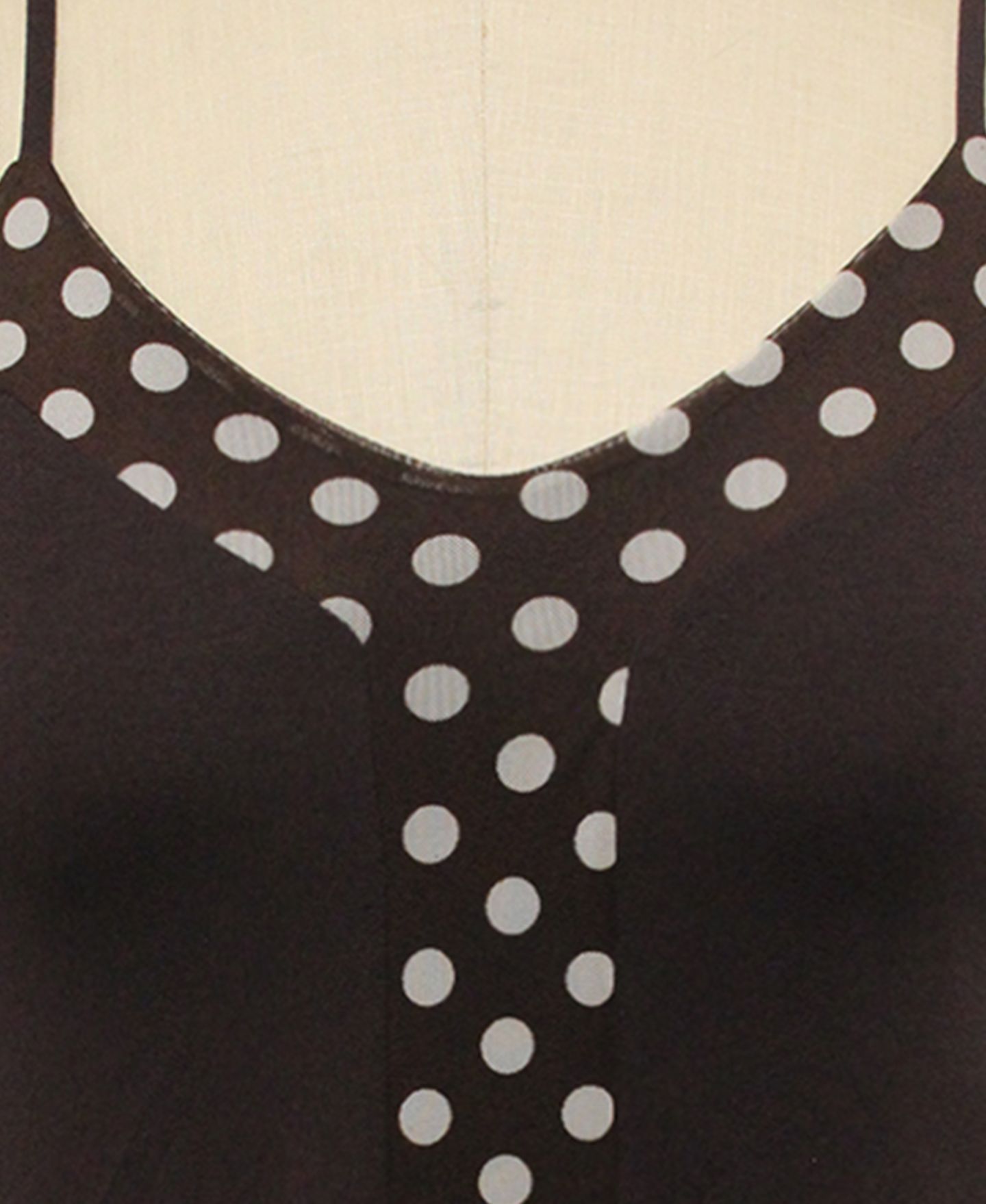 Женский топ COIN 1804 Plus Size Polka Dot Mesh Panel Cami Top, цвет: Коричневый / Слоновая кость — фото 4