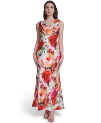 Women's Sleeveless Drape Cowl Neck Gown