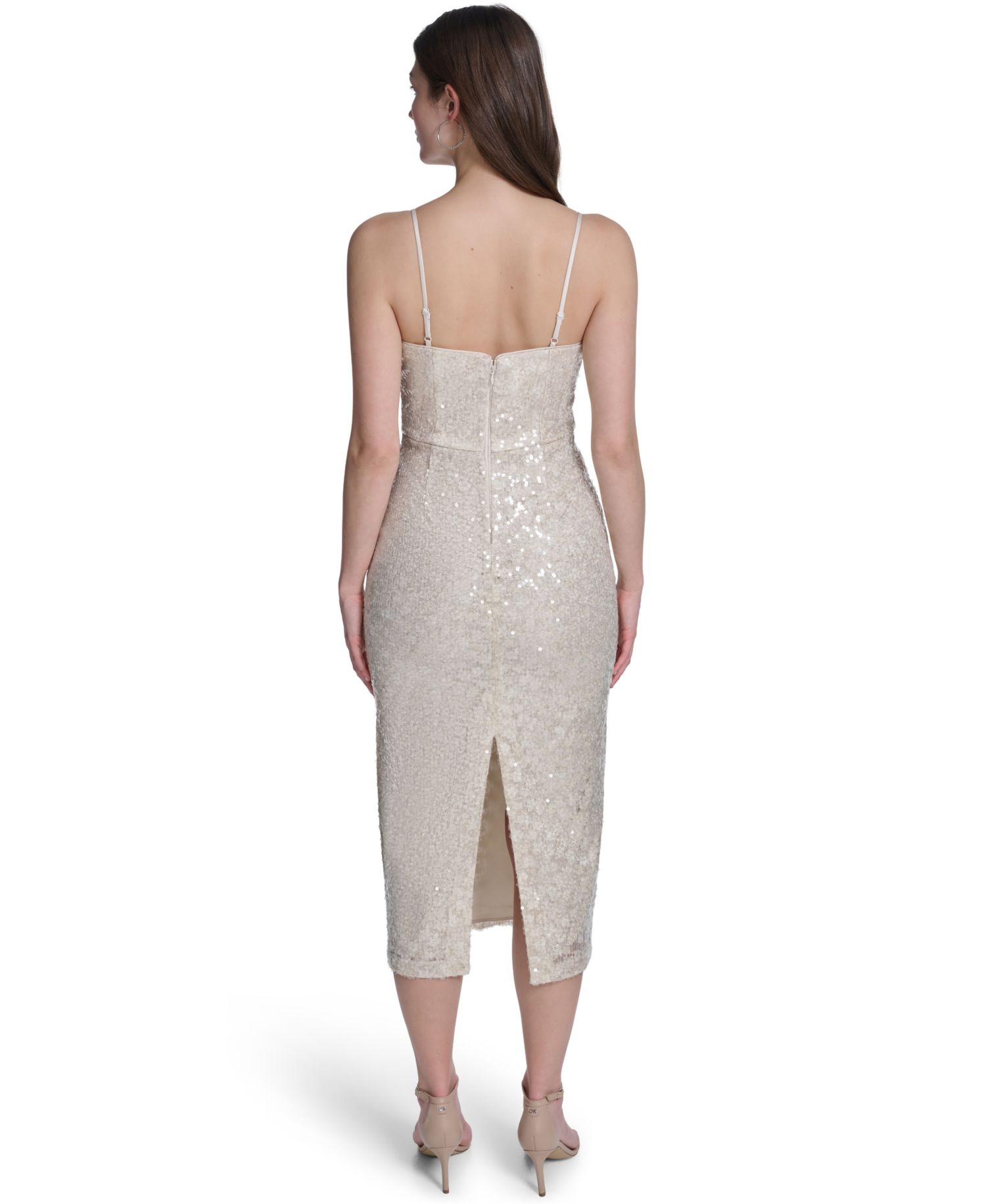 Women's Spaghetti Strap V-Neck Midi Dress