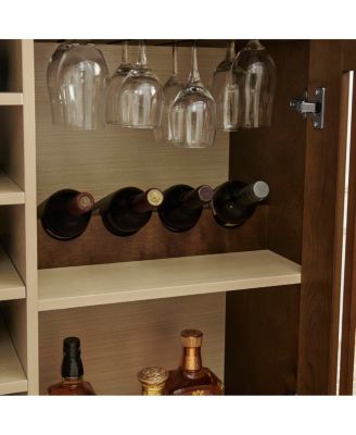 Mid-Century Fluted Liquor Cabinet and Wine Storage