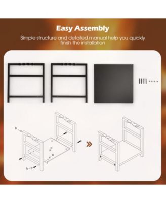 Steel Firewood Log Holder with Raised Feet and Carrying Handles