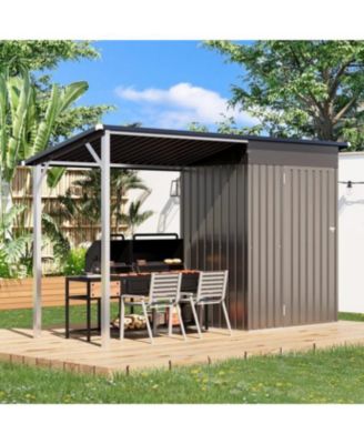  Outdoor Open-Sided Storage Shed Metal Shed