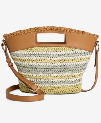 Straw Curve Top Clutch Bag