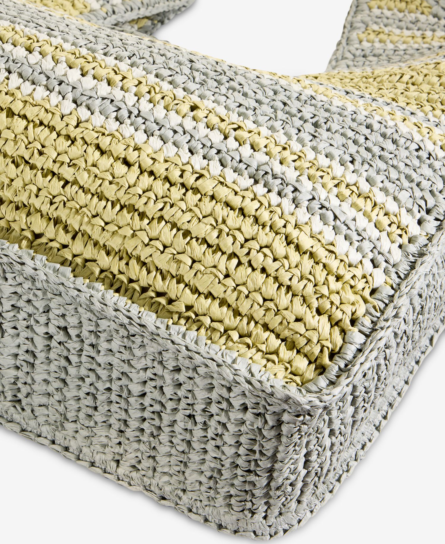 Marled Cut Out Straw Tote