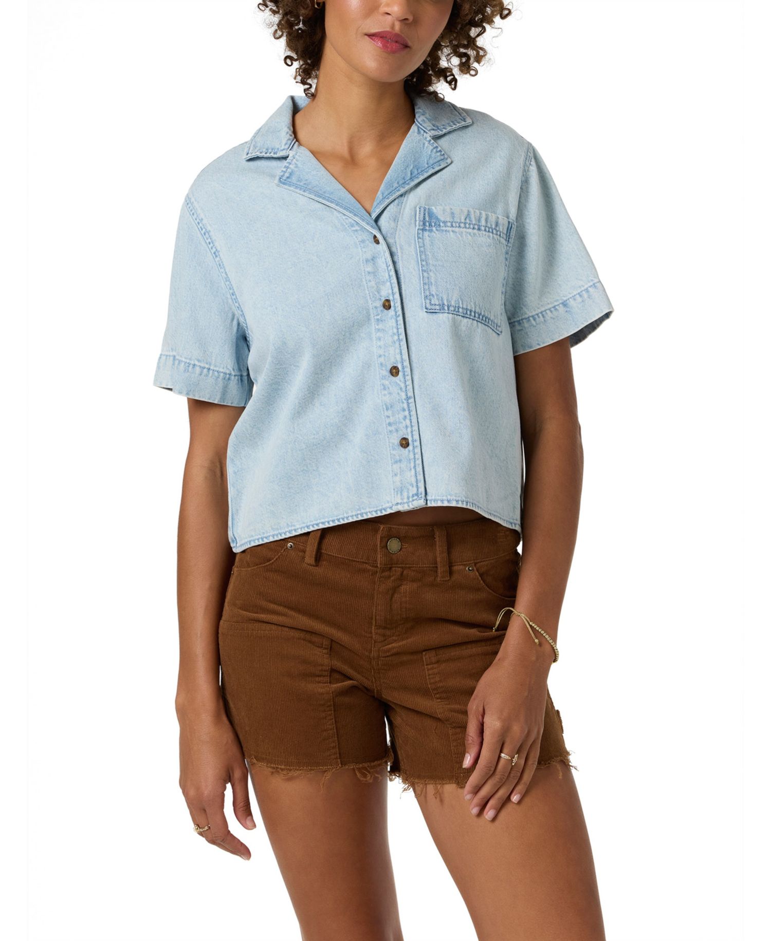 Women's Og Channing Short-Sleeve Cotton Denim Shirt