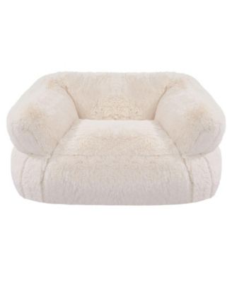 Fluffy Plush Bean Bag Chair with Armrests, High-Density Foam Filling