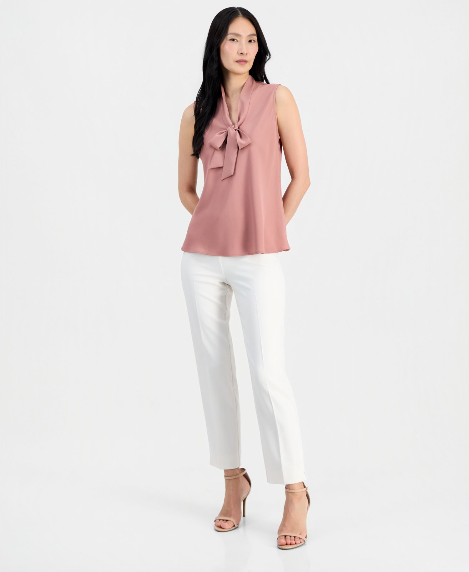 Women's Sleeveless Tie-Neck Top