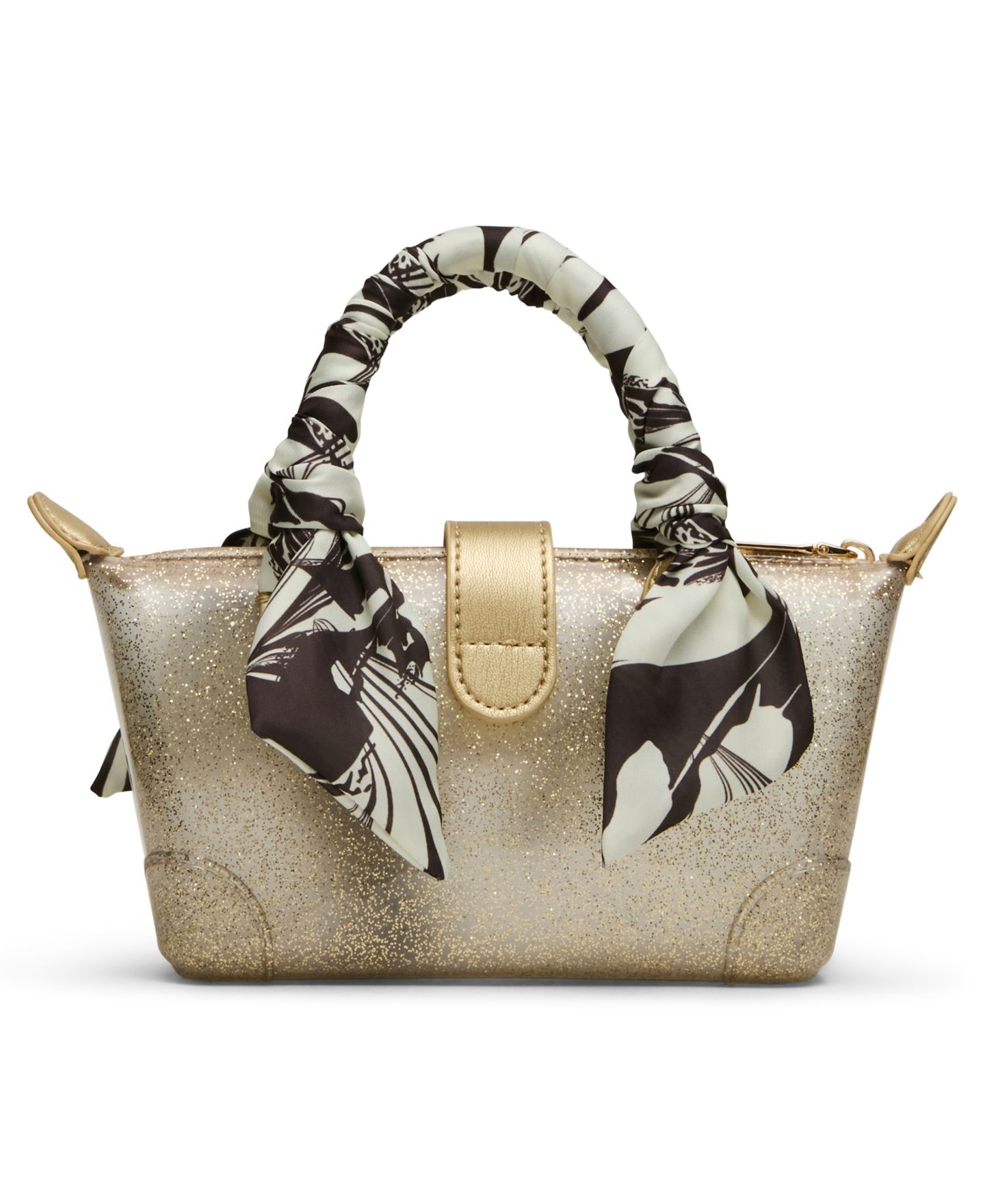 Женская сумка Steve Madden Btatiana Jelly Small Top Handle Crossbody Handbag, цвет: Золотой — фото 2