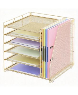 6-Tier Paper Organizer Magazine Holder Desk File Storage
