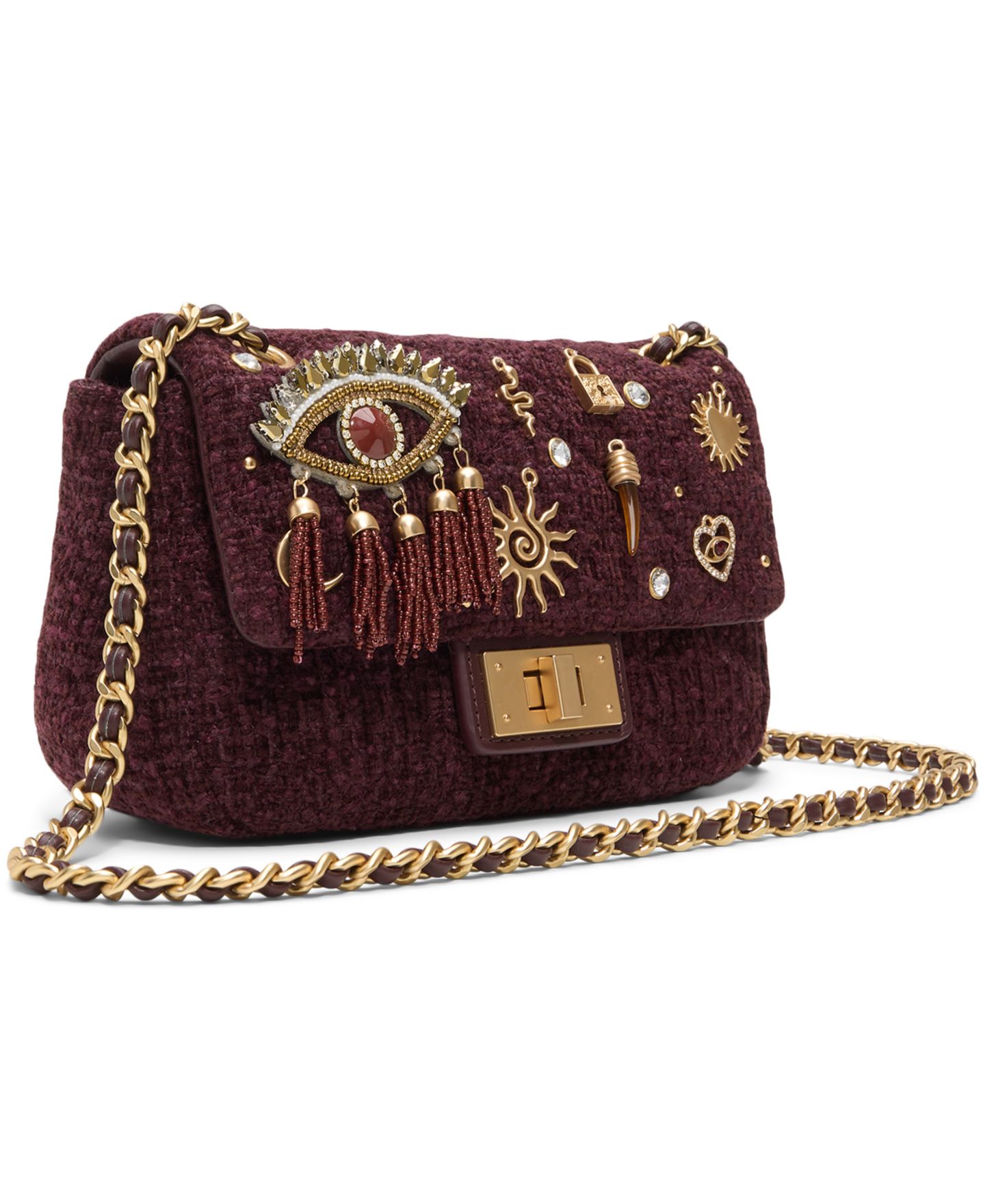 Женская сумка ALDO Bellaglamm Mini Crossbody, цвет: Mix Mat Bordo — фото 3
