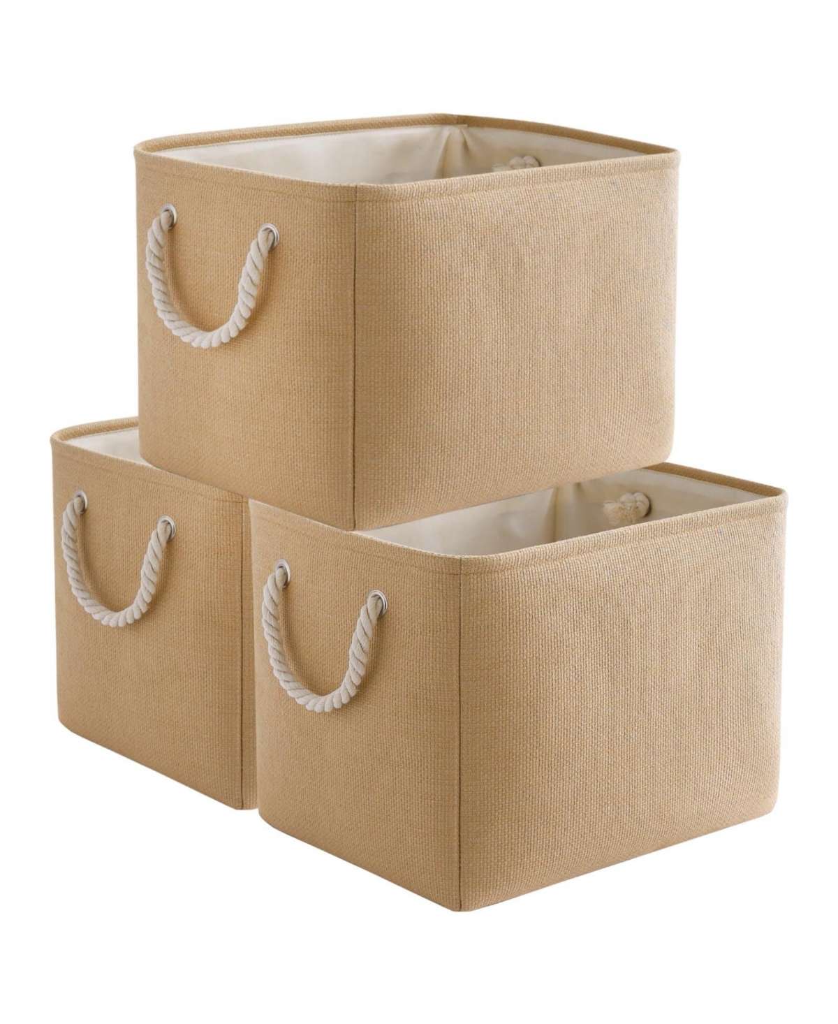 Gnuadz 3pack Storage Bins Canvas Basket Organizer with Handles Gift