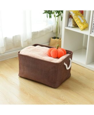 3pack Storage Bins Canvas Basket Organizer with Handles Gift Basket