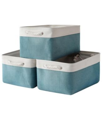 3pack Storage Bins Canvas Basket Organizer with Handles Gift Basket