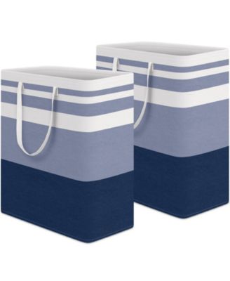 2PC Laundry Hamper Waterproof Collapsible Tall Clothes With Handles Gift Basket