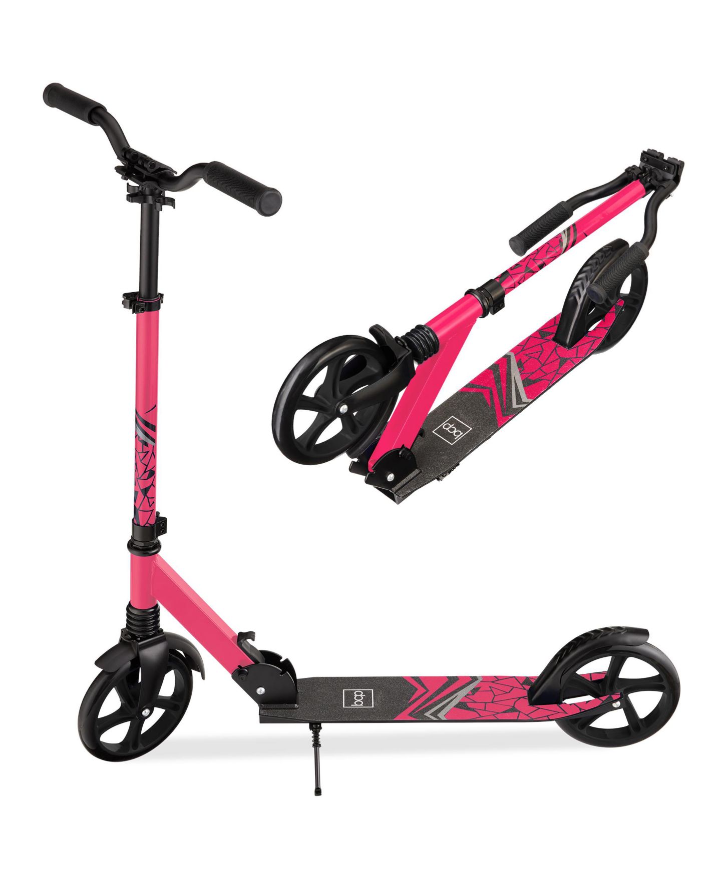 Детская игрушка Best Choice Products Height Adjustable Folding Kick Scooter with Kickstand, 220 lbs. Capacity, Ages 8+, цвет: Розовый — фото 1
