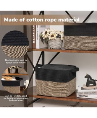Cube Storage Baskets Woven Closet Organizer Shelf Bins