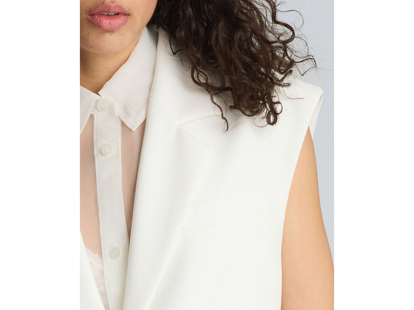 Женский жилет Kenneth Cole Sleeveless Vest with Removable Sheer Shirt, цвет: Чистый белый — фото 4
