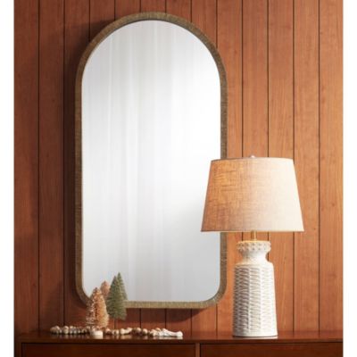 Helene Country Cottage Table Lamp 26" High Cream White Glaze Linen Tan Drum Shade for Bedroom Living Room Bedside Nightstand Office House