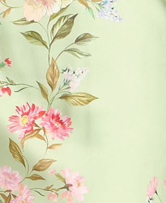 Juniors' Floral Print Strapless Gown