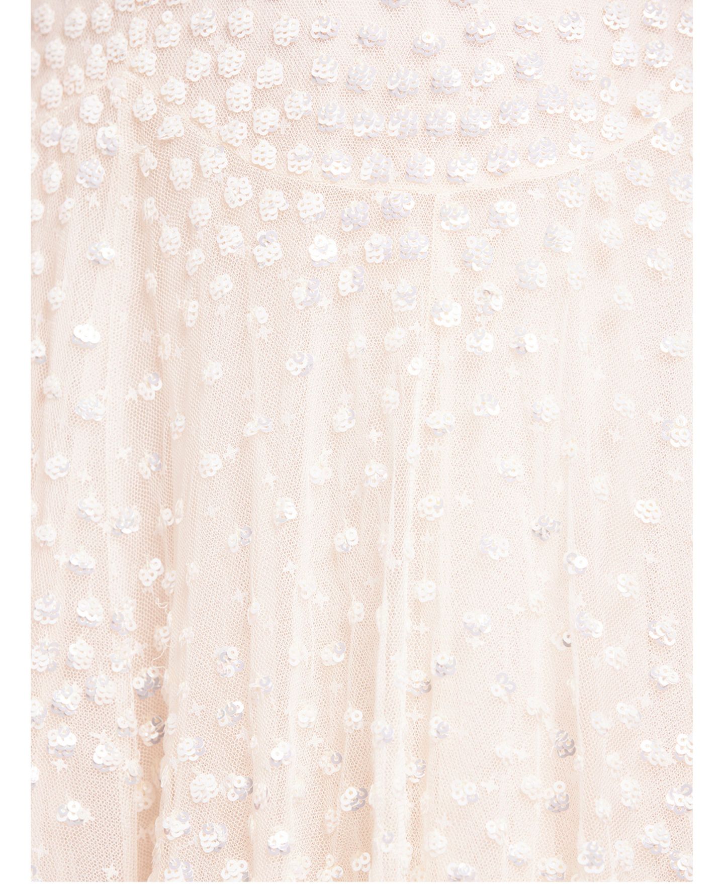 Женское платье Needle & Thread Scallop Sequin V-neck Ankle Gown, цвет: Кремовый — фото 2