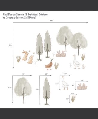 Signature Bunny Hop Woodland Trees/Duck Wall Decals/Stickers