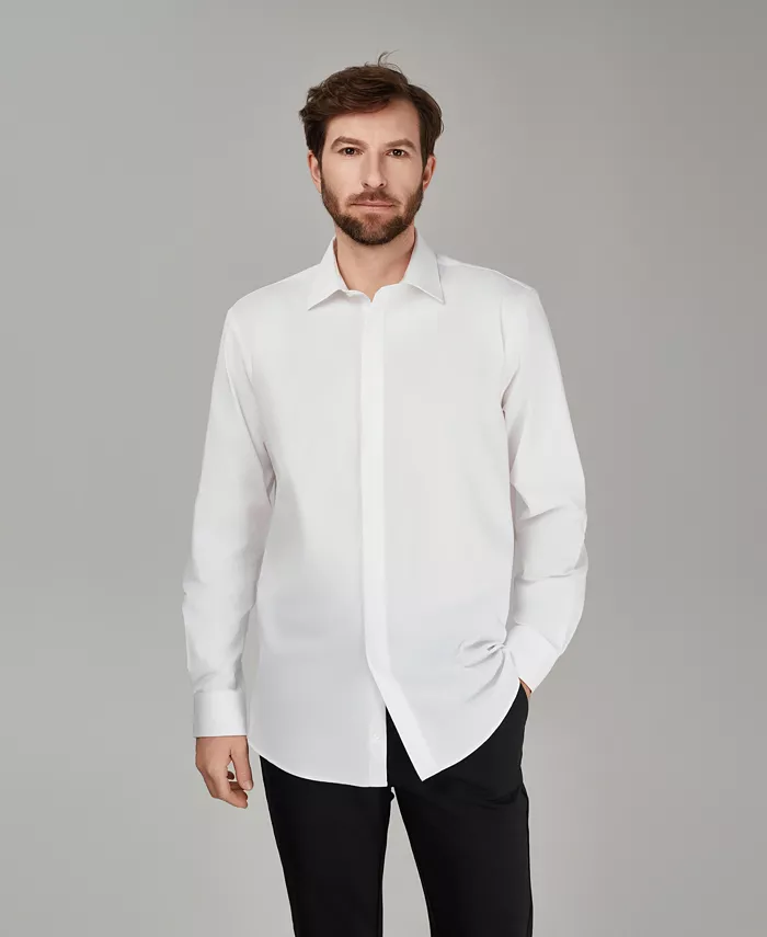 Men's No Iron Formal Solid Dress Shirt - thumbnail 4