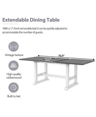 Extendable 6-Piece Dining Set with Bench