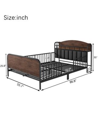 Full Size Metal Platform Bed Frame with Light