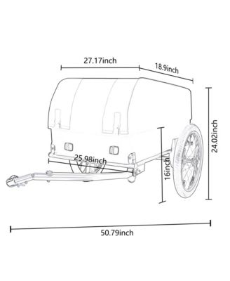 Heavy-Duty Bike Cargo Trailer, Bicycle Storage Cart with Removable Cover, All-Terrain Wheels and Foldable Design, 88 lbs Capacity